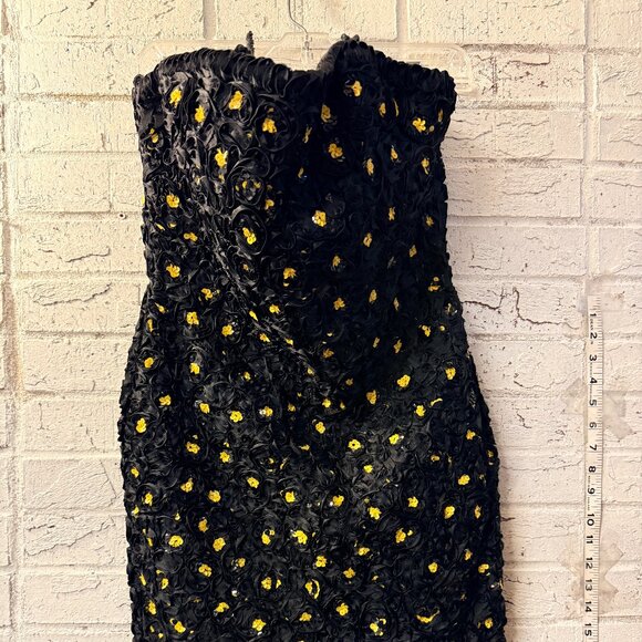 Victor Costa Vintage RARE Strapless / Halter Convertible Dress –Ribbon Rosette - Picture 1 of 15